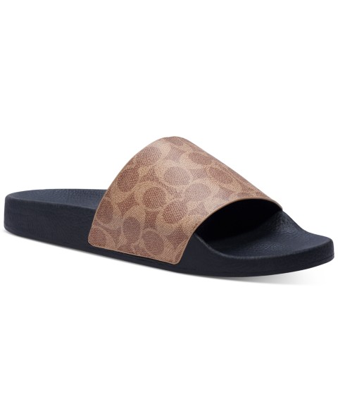 Мужские COACH Men's Signature Coated Canvas Pool Slide