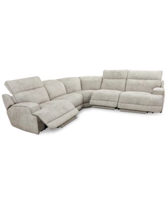 Sebaston 5-Pc. Fabric Sectional with 3 Power Motion Recliners, Created for Macy's