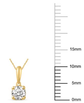 Diamond Solitaire 18" Pendant Necklace (1/5 ct. t.w.) in 14k White, Yellow or Rose Gold