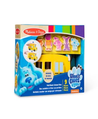 Melissa and Doug Blues Clues You Pull-Back School Bus Play Set, 9 Piece