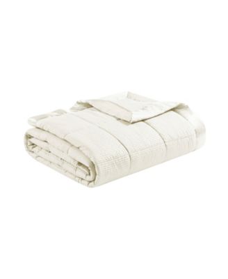 Cambria Oversized Down Alternative Satin Trim Blanket, Full/Queen