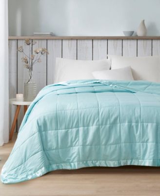 Cambria Oversized Down Alternative Satin Trim Blanket, Full/Queen
