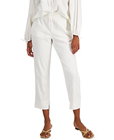 Cropped Linen Jogger Pants, Created for Macy's