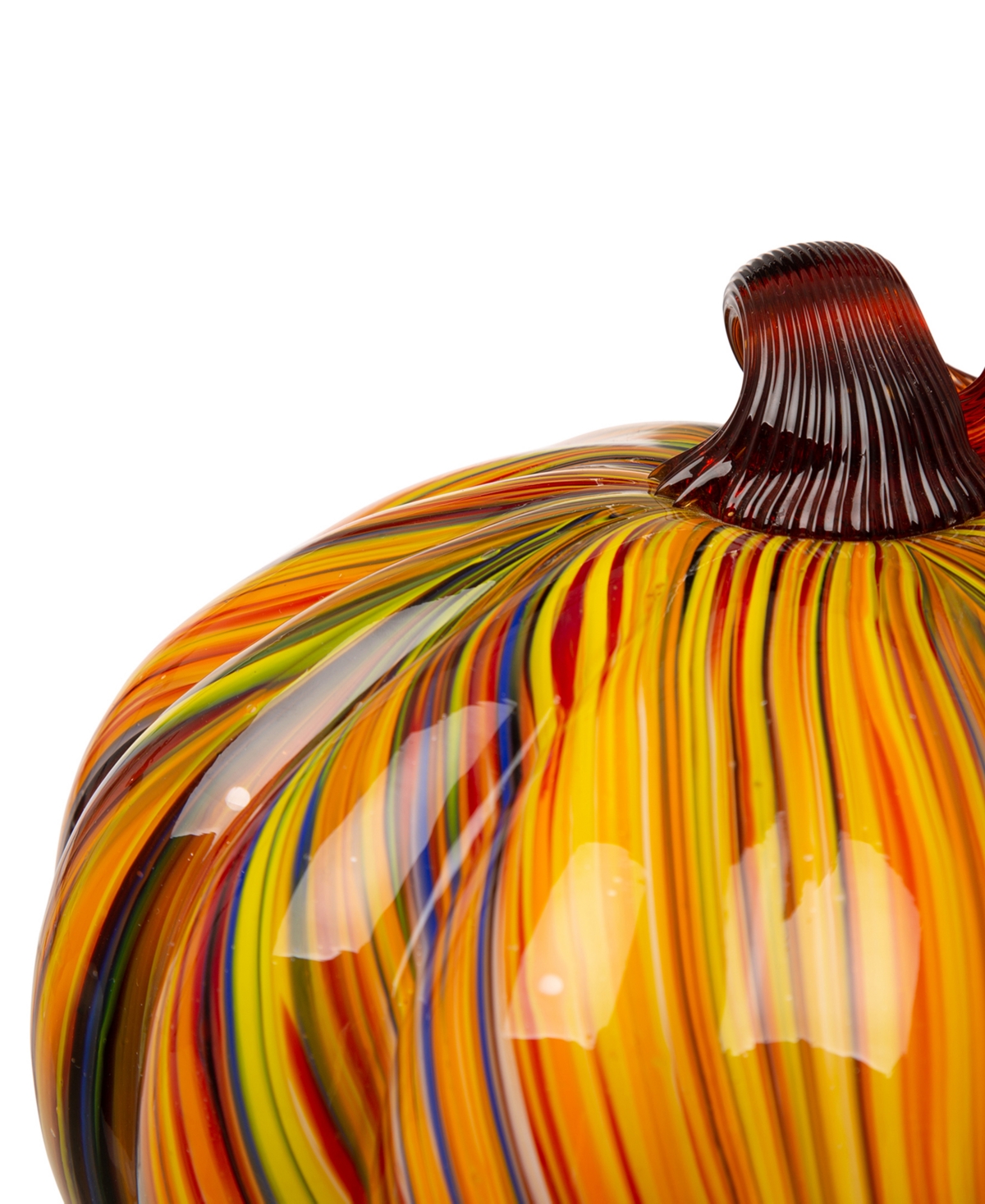 Glitzhome Striped Short Pumpkin, Set of 2