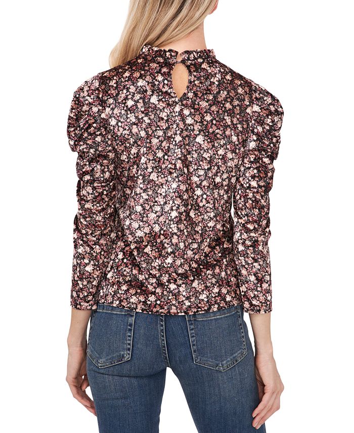 CeCe Floral-Print Puff-Sleeve Top & Reviews - Tops - Women - Macy's