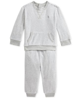 Polo Ralph Lauren Baby Boys Striped Velour Top Pants Set Macy's