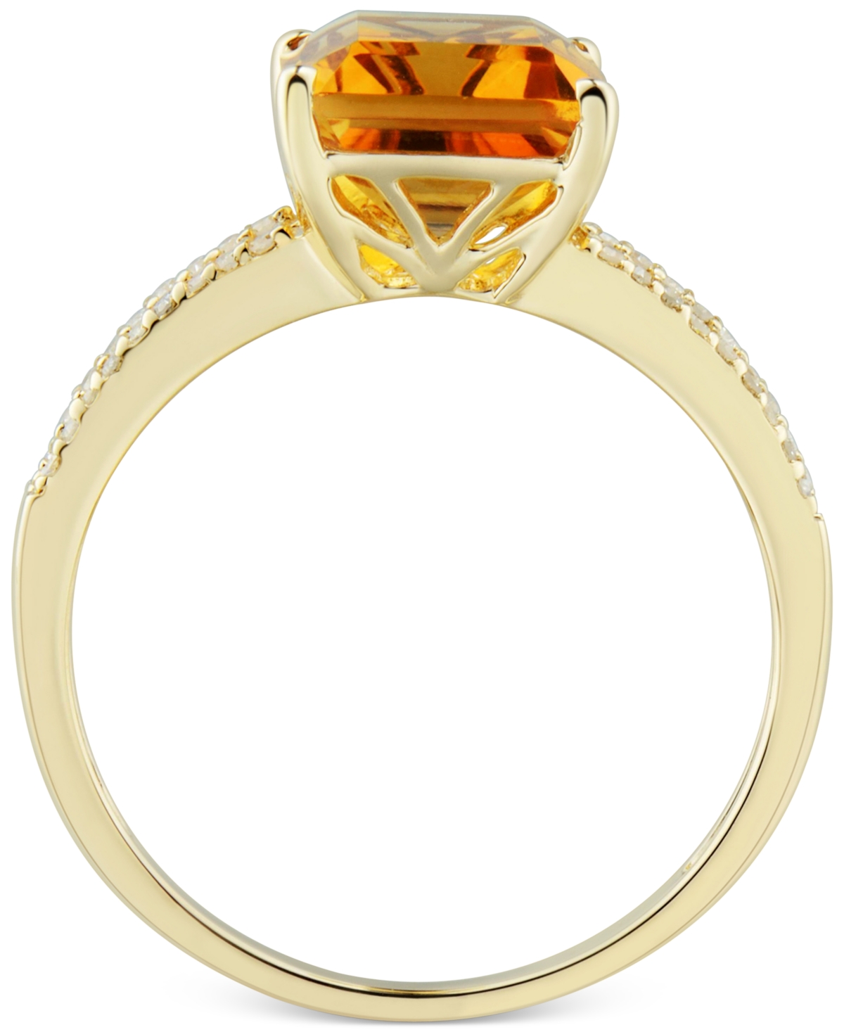 (3.0 ct. t.w.) & Diamond (1/10 ct. t.w.) Ring in 14k Gold - Citrine