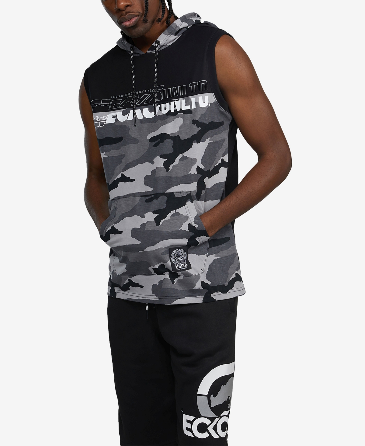 Ecko sleeveless hoodie sales