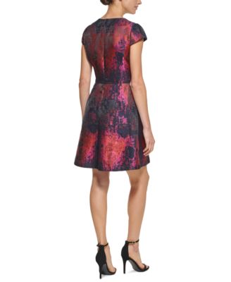 Abito Da Cocktail Vince Camuto In Jacquard Con Maniche Ad Aletta: Vestibilità Fit And Flare, Elegante Per Donna, Taglia Unica? - 3