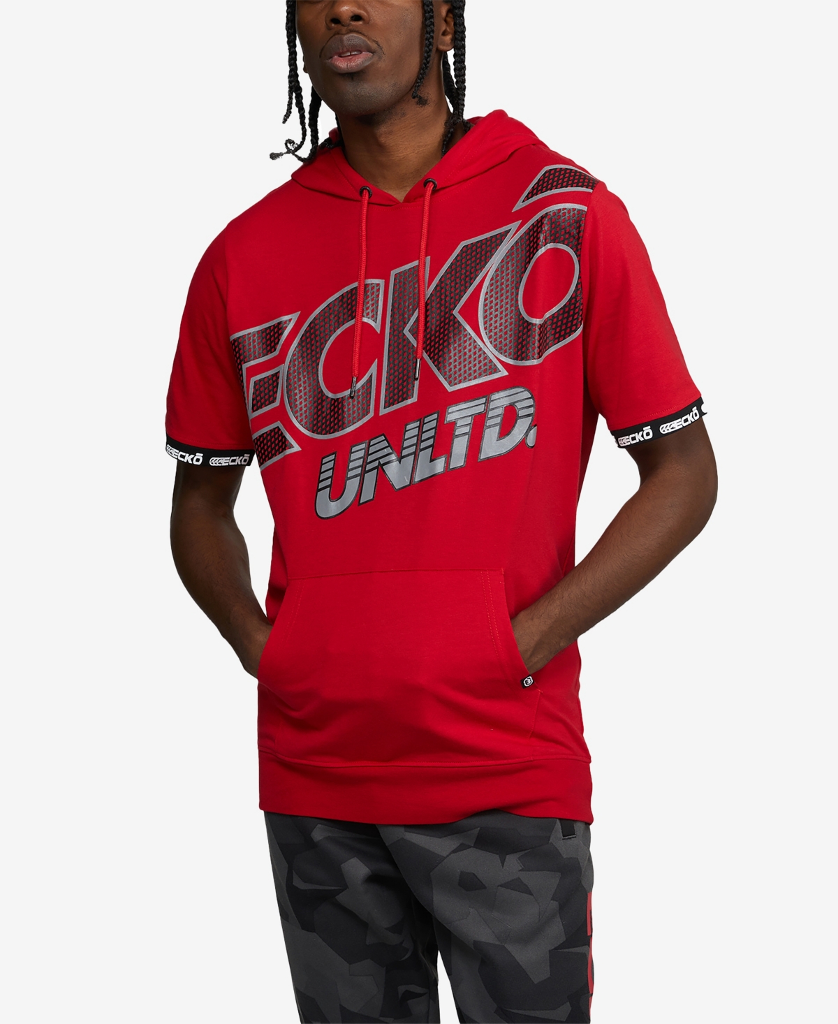 ECKO UNLTD MEN'S BIG AND TALL SHORT SLEEVE BAM BAM HOODIE