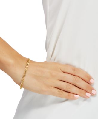 Double Curb Link Chain Bracelet in 10k Gold