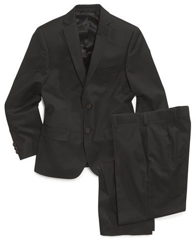 Lauren Ralph Lauren Husky Boys' Black Solid Suit Blazer & Pants
