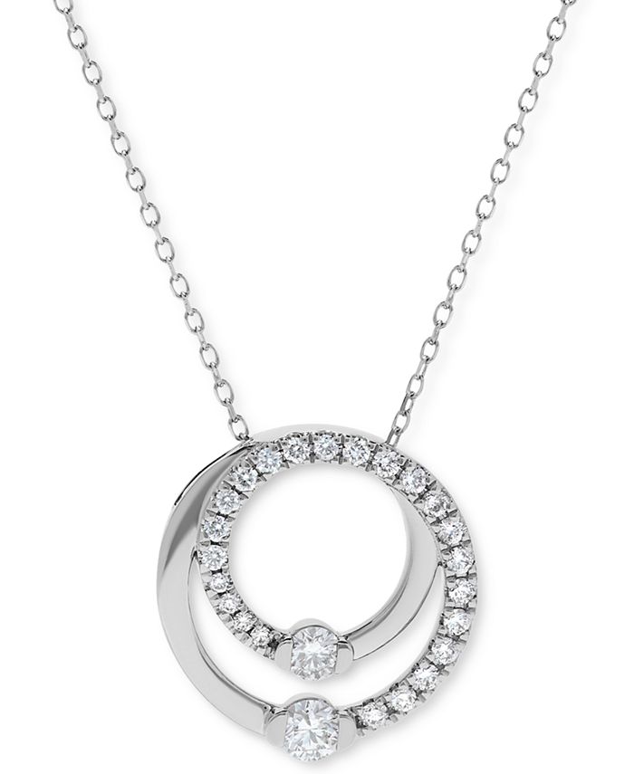 Macy's circle diamond necklace hotsell