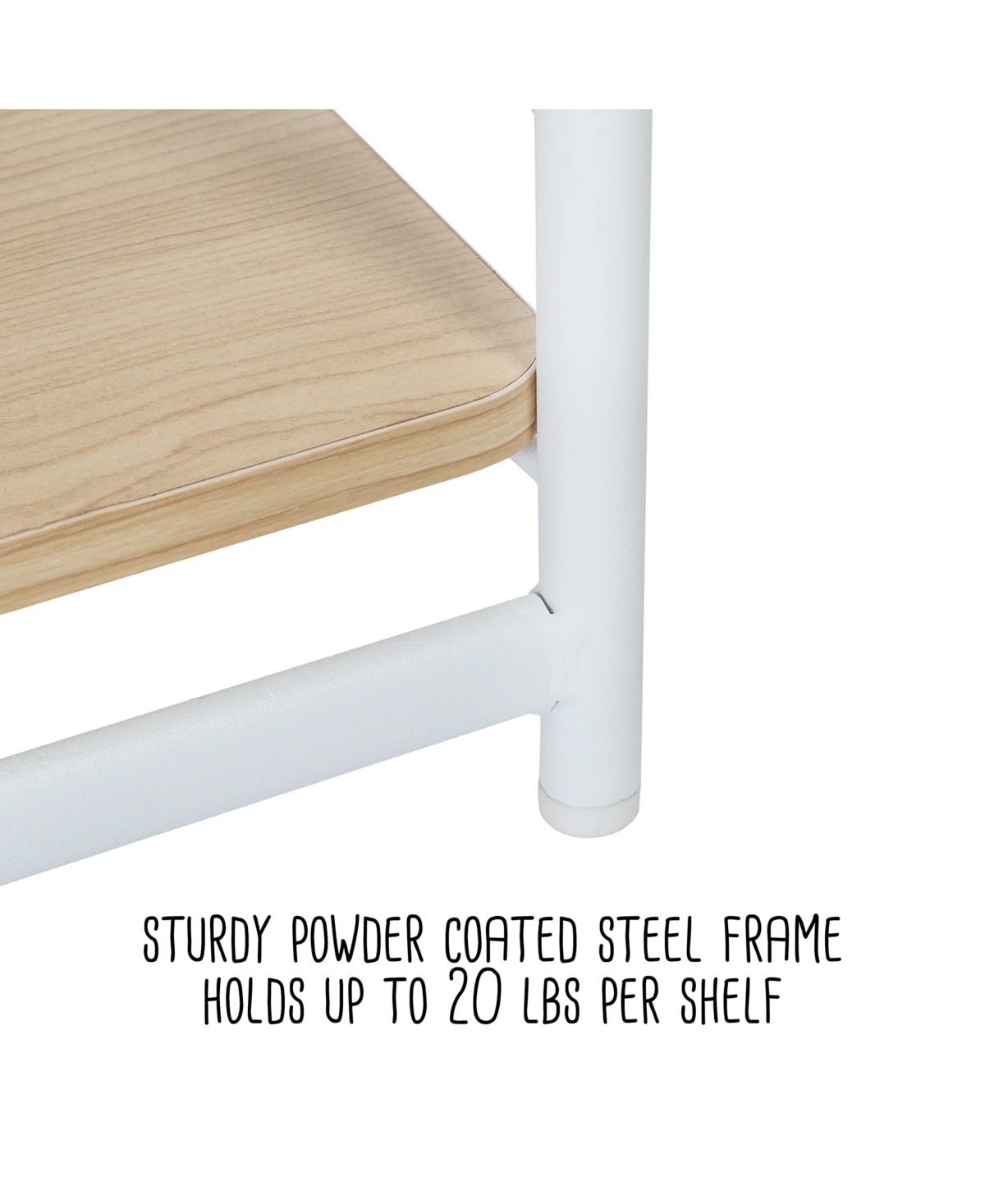 Shop Honey Can Do 3-tier Wood & Metal Small Shelf In White