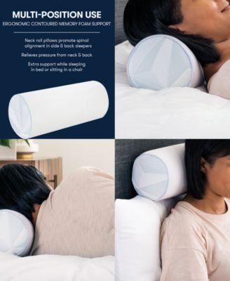 Serta Arctic 10x Cooling Memory Foam Neck Roll Accessory Pillow
