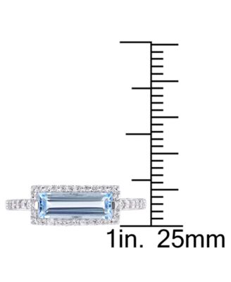 Blue Topaz (1-1/2 ct. t.w.) & White Topaz (1/3 ct. t.w.) Statement Ring in Sterling Silver