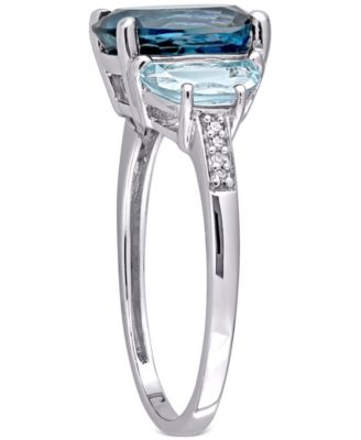 Blue Topaz (4-1/2 ct. t.w.) & Diamond Accent Statement Ring in Sterling Silver