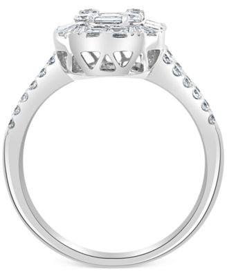 EFFY&reg; Diamond Baguette Cluster Statement Ring (1-1/2 ct. t.w.) in 18k White Gold