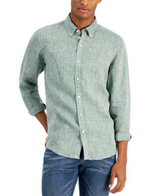 Michael Kors Men's Long Sleeve Linen Shirt - Macy's