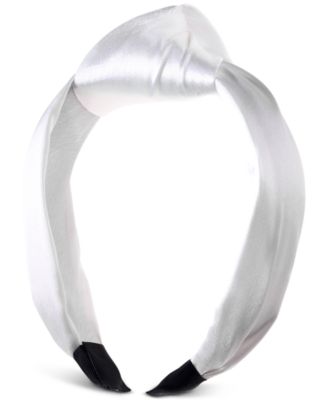 Photo 2 of INC International Concepts Knotted Satin Headband, White, Created for Macy's