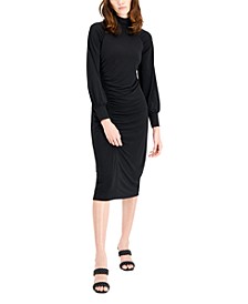 Mock Neck Ruched Dress, Created for Macy's
