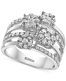 EFFY® Diamond Multirow Cluster Ring (1-1/5 ct. t.w.) in 14k White Gold