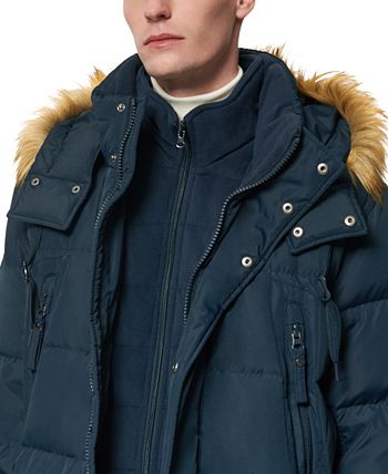 Marc New York - Men's Parka with Faux Fur Trimmed Hood & Fleece Bib