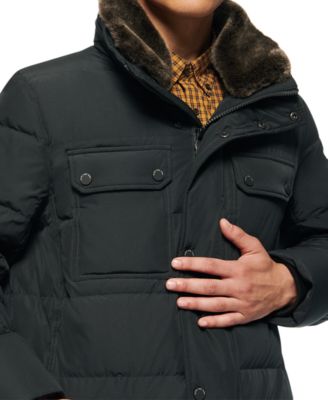 Men's Godwin Quilted Trucker Jacket with Removable Faux-Fur Trim