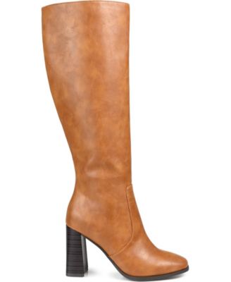 tall cognac boots with heel