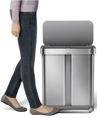 Brushed Stainless Steel 58L Dual Compartment  Recycler