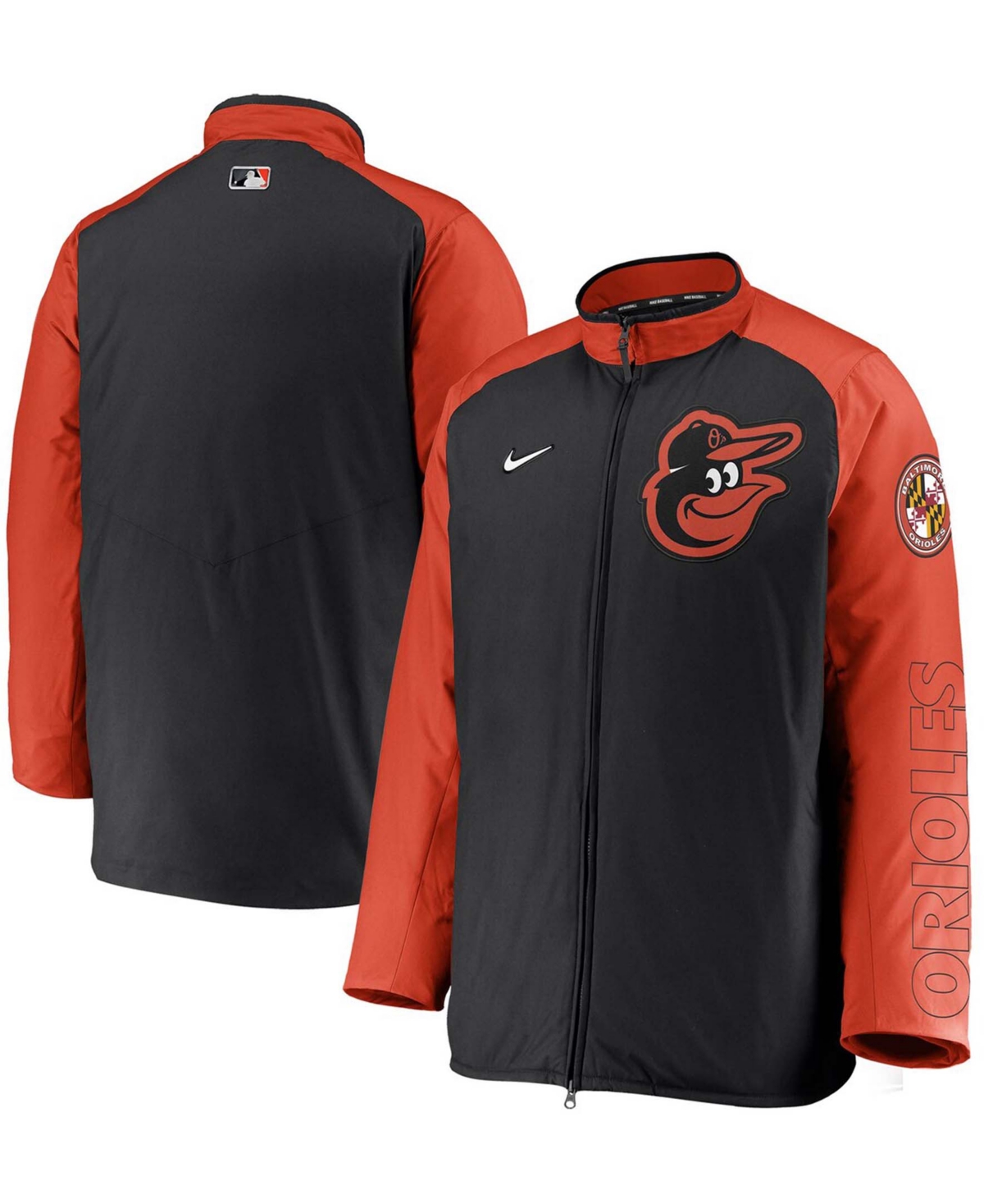 Men's Black Baltimore Orioles Authentic Collection Dugout Full-Zip Jacket