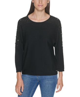 rhinestone embellished sweaters