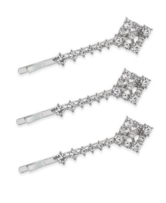 Photo 1 of INC International Concepts 3-Pc. Silver-Tone Crystal Bobby Pin Set, Created for Macy's