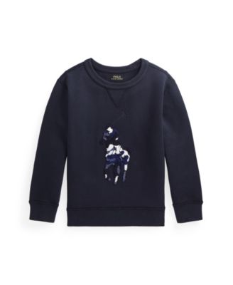 폴로 랄프로렌 Polo Ralph Lauren Little Boys Camo Big Pony Double-Knit Sweatshirt,헌터 Hunter Navy with Blue Camo