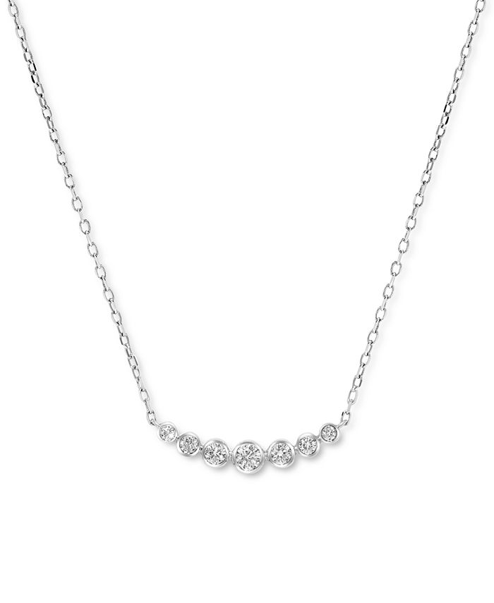 Macy's - Diamond Graduated Collar Necklace (1/4 ct. t.w.), 16" + 2" extender