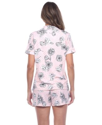 Women's Short Sleeve Floral Pajama Set, 2-Piece