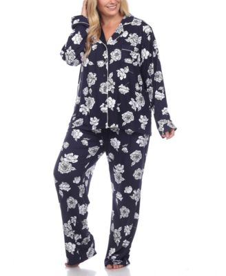 Plus Size Long Sleeve Floral Pajama Set, 2-Piece