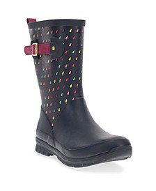 Women's Misty Rain Drop Waterproof Mid Regular Calf Boots