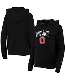 Women's Black Ohio State Buckeyes Arch Team Logo Raglan Pullover Hoodie