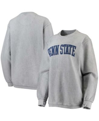 Women's Gray Penn State Nittany Lions Comfy Cord Vintage-Like Wash Basic Arch Pullover Sweatshirt