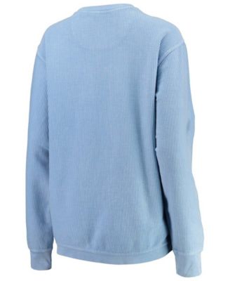 Women's Light Blue North Carolina Tar Heels Comfy Cord Vintage-Like Wash Basic Arch Pullover Sweatshirt
