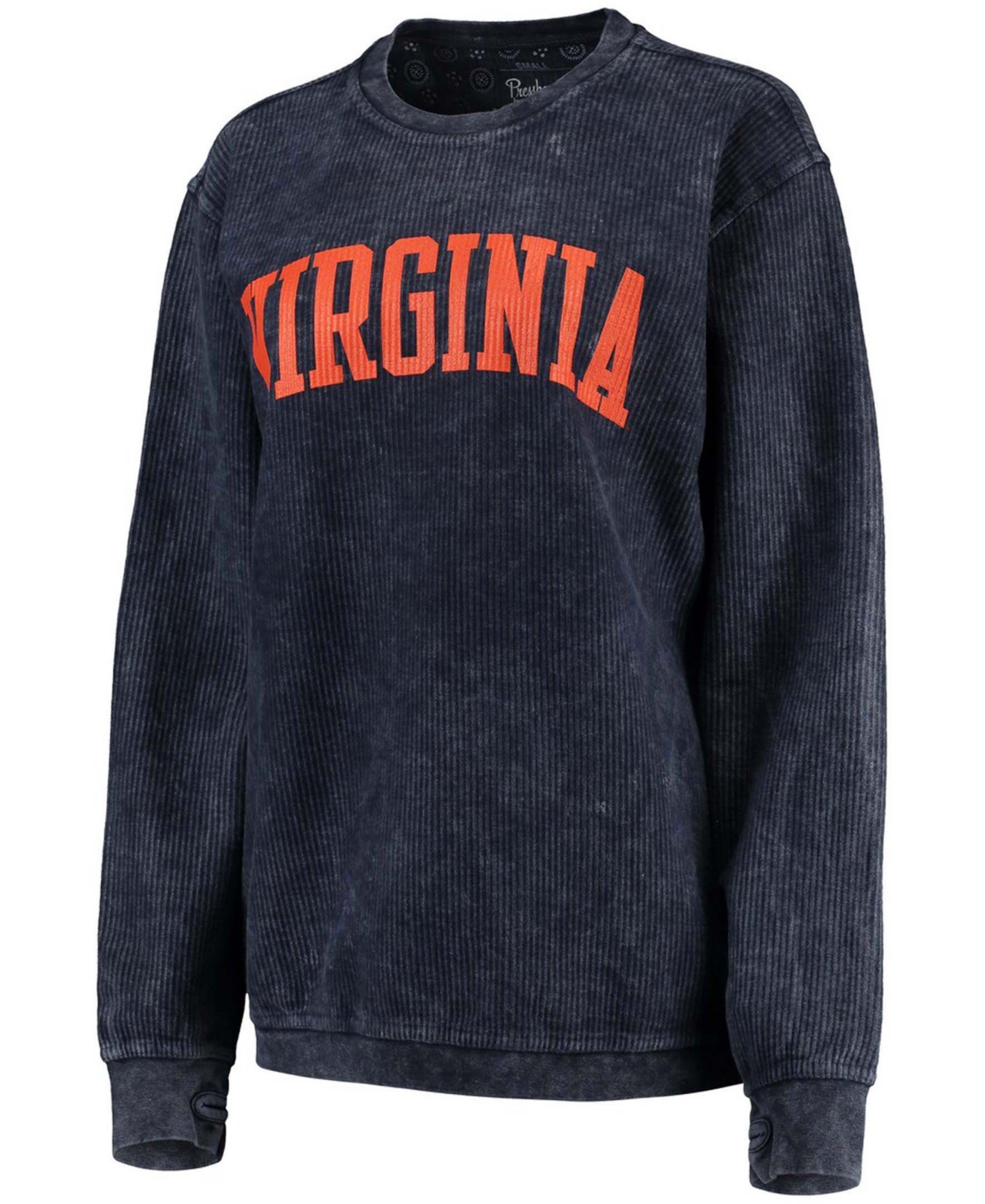 Women'sVirginia Cavaliers Comfy Cord Vintage-Like Wash Basic Arch Pullover Sweatshirt - Navy