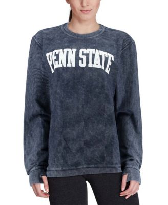 Women's Navy Penn State Nittany Lions Comfy Cord Vintage-Like Wash Basic Arch Pullover Sweatshirt