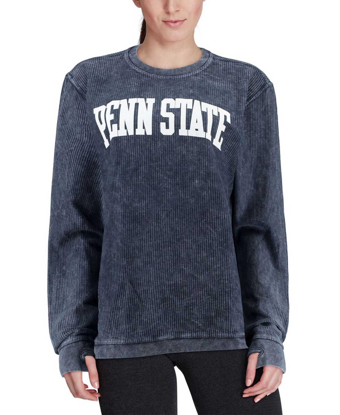 Женская толстовка Pressbox Navy Penn State Nittany Lions Comfy Cord Vintage-Like Wash Basic Arch Pullover — фото 4