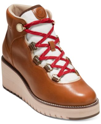 Cole Haan Women s Zerogrand City Lace Up Wedge Booties Macy s