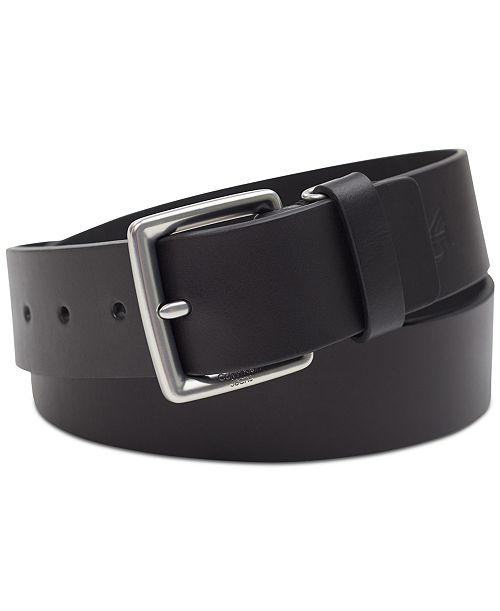 alfani Calvin Klein Jeans Men's Leather Belt with Keeper Ring Men's Fashion & Accessories