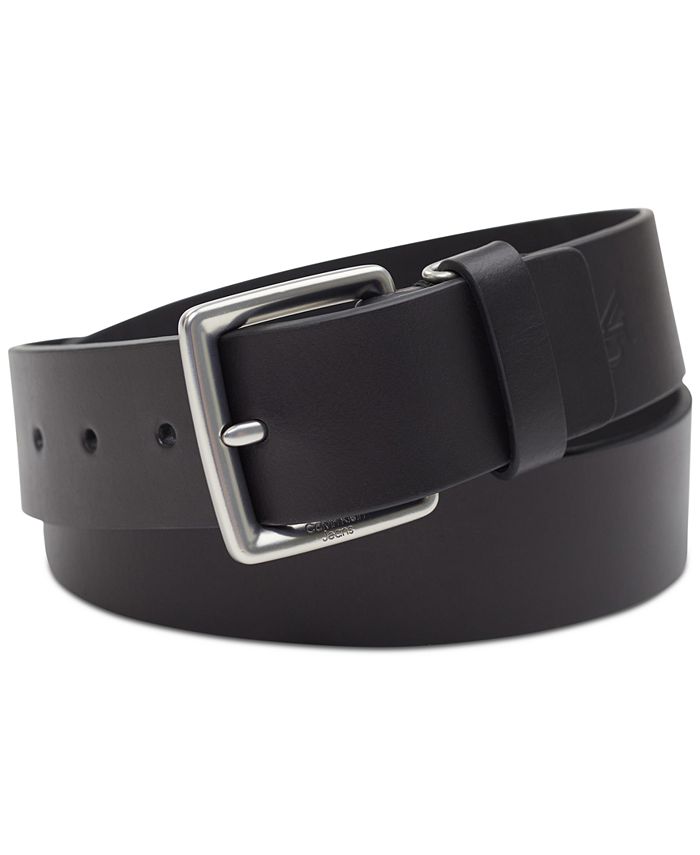 Calvin Klein Men's Leather Belt with Keeper Ring - Macy's