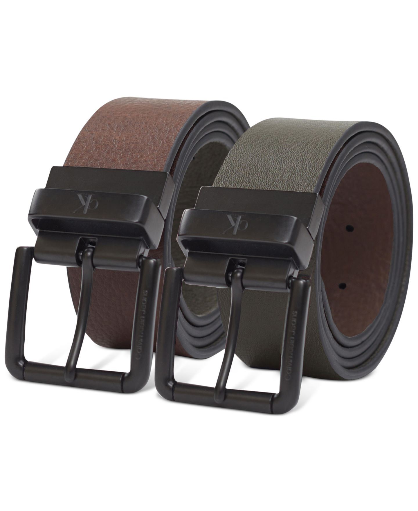 Мужской ремень Calvin Klein 38MM Pebble Grain Reversible Jean Belt, цвет: Чёрный / Коричневый — фото 6
