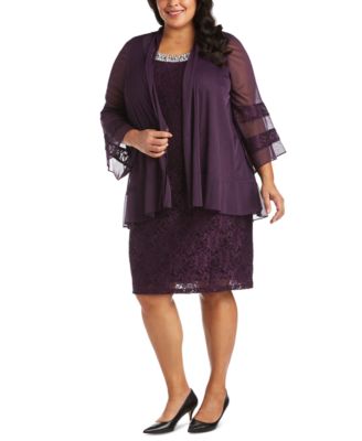 macy's plus size jacket dresses