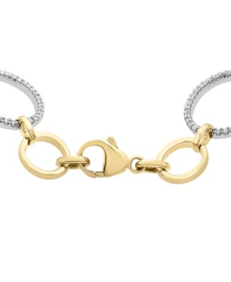 Diamond Oval Link Bracelet (1 ct. t.w.) in 14k Gold-Plated Sterling Silver, Created for Macy's